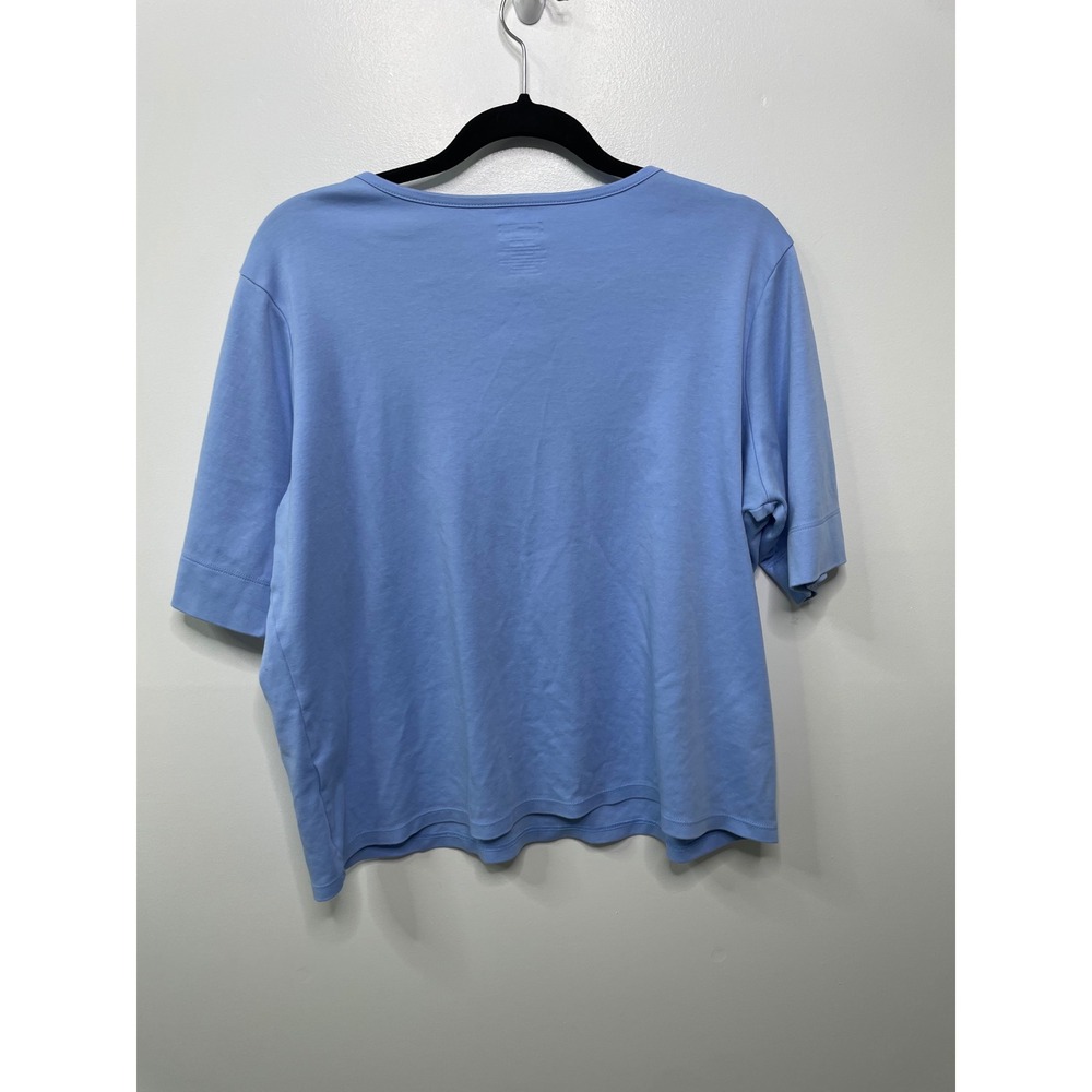 LL Bean Womens XL Regular Blue‎ Supima Cotton Scoop Neck T Shirt Layer Prep Gorp - Picture 5 of 9